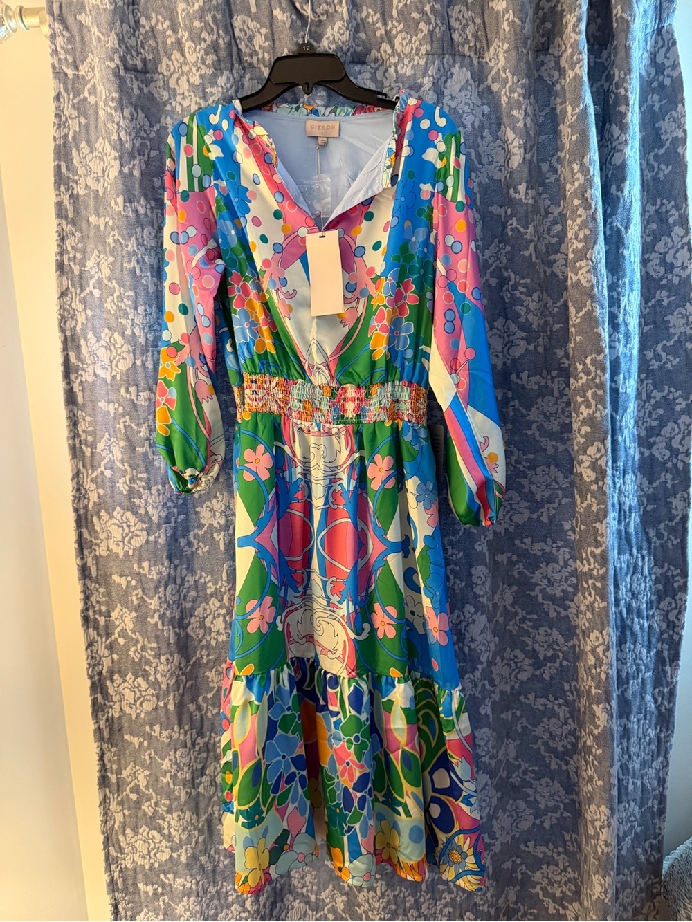 Ciebon Colorful Floral Print Midi Dress - Multi